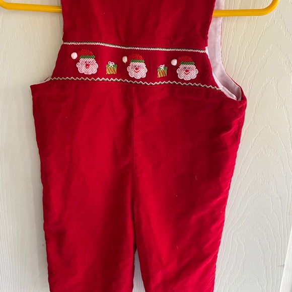 Corduroy Jon Jon with smocked Santa. - Picture 3 of 5